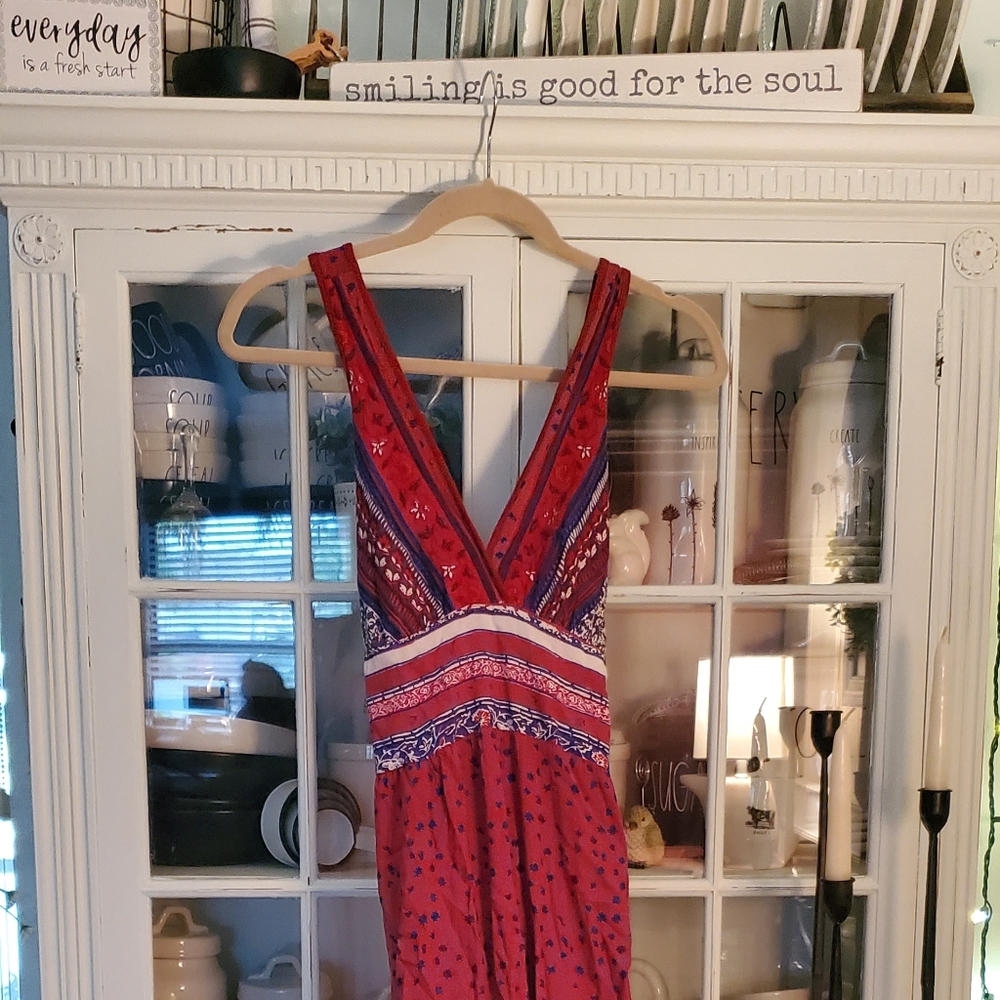 Angie red hippie dress